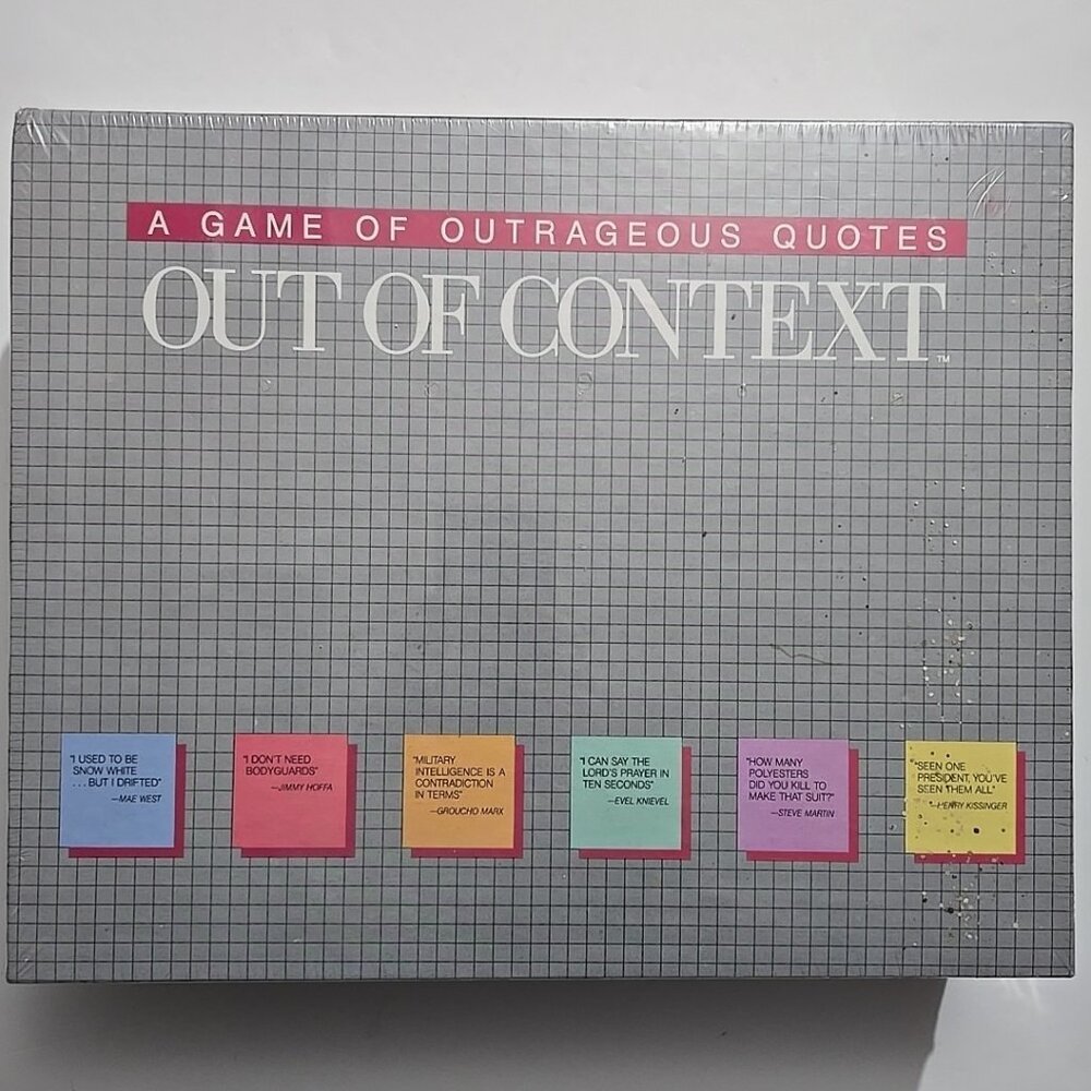 NEW SEALED Vintage 1985 Out of Context Board outrageous quotes Hersch & Co.